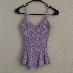 lilac purple lace peplum top with bow